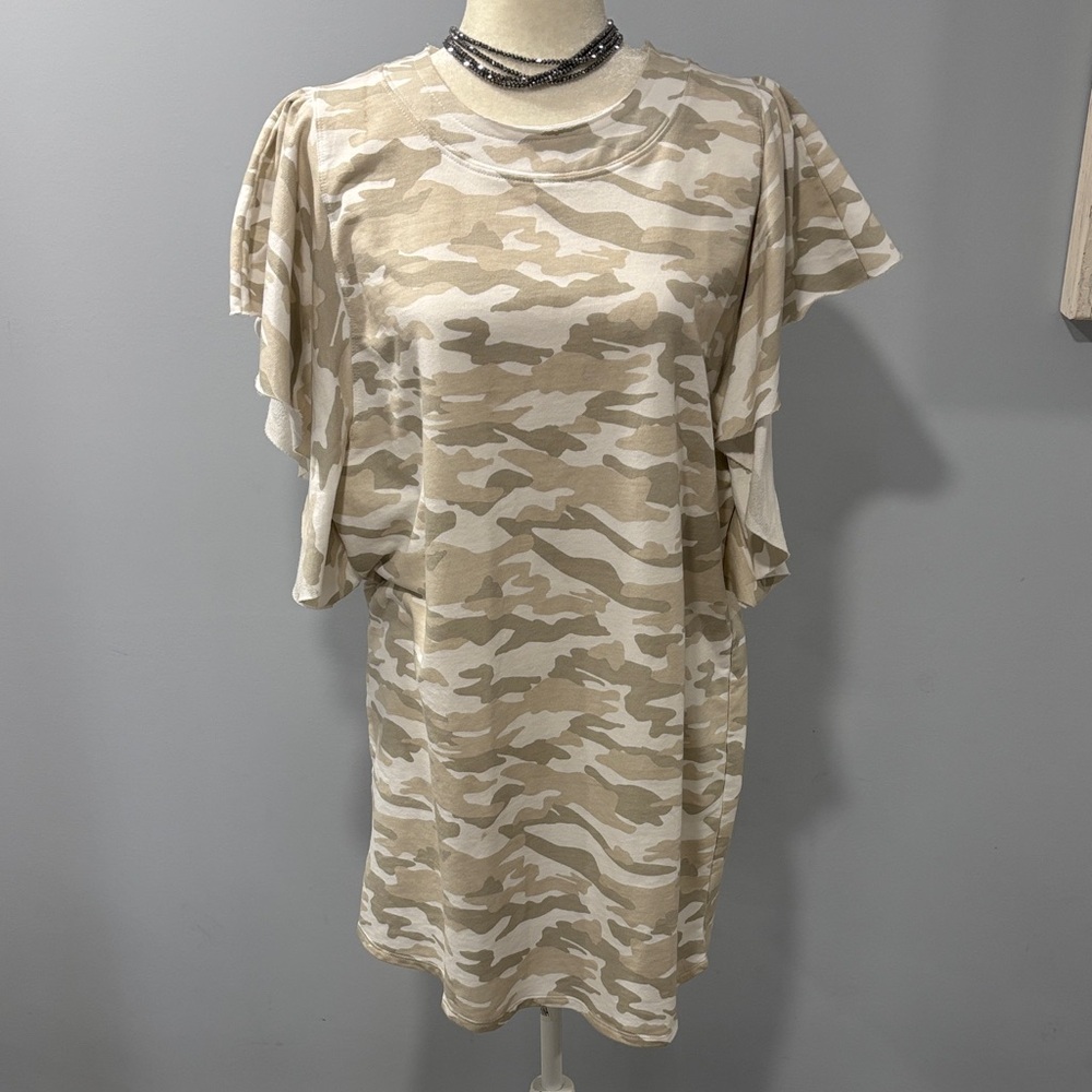 Mud Pie Beige Camo Top/Dress